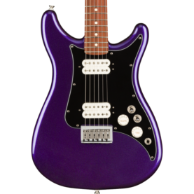 a purple electric guitar