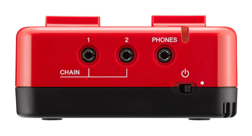a red rectangular object with buttons