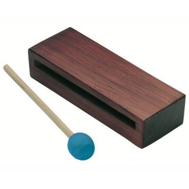a blue ball and a wooden board