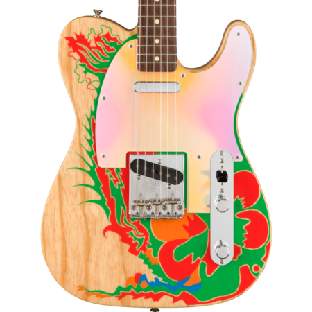 a guitar with a colorful design