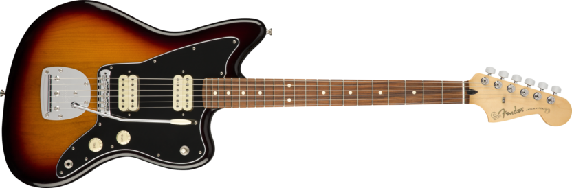 a brown electric guitar