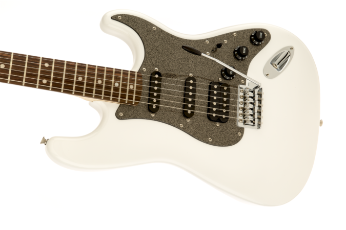 a white electric guitar