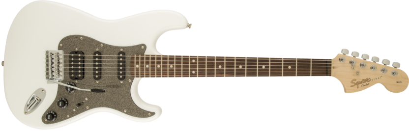 a white electric guitar