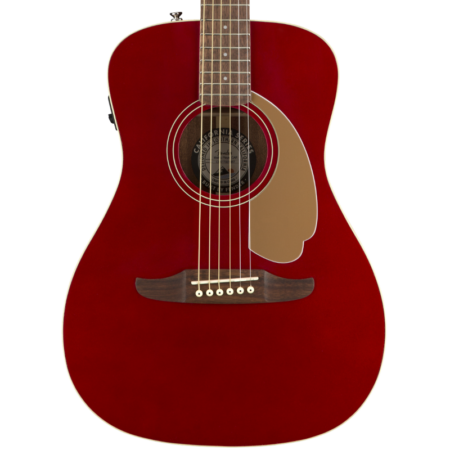 a red and white guitar
