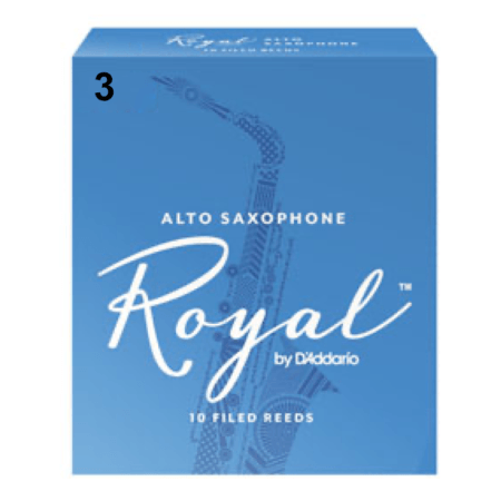 3 ALTO SAXOPHONE Royal by DiAddario 10 FILED REEDS
