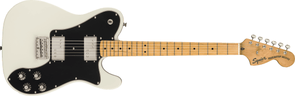 a white electric guitar