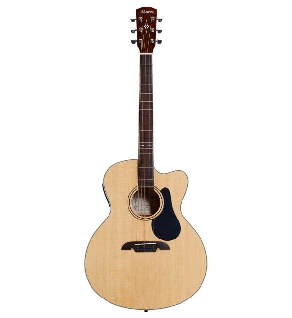 a brown acoustic guitar