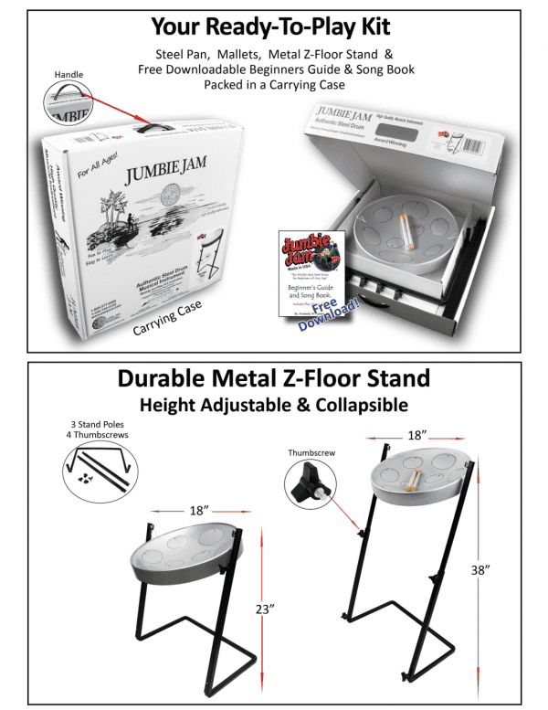 Jumbie Jam Steel Drum and Floor Stand