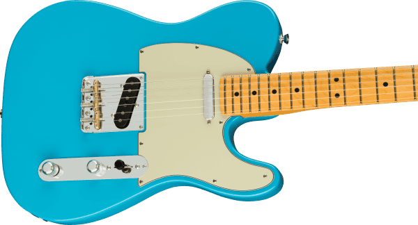 a blue electric guitar