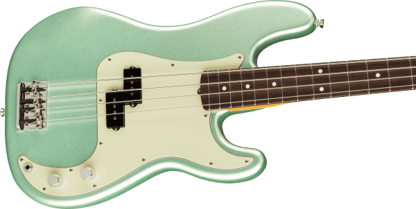 a green electric guitar