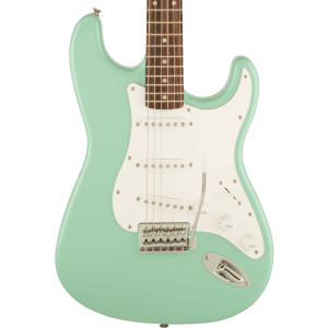 a blue electric guitar