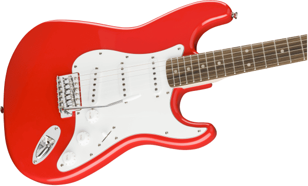 a red electric guitar