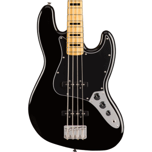 a black electric guitar