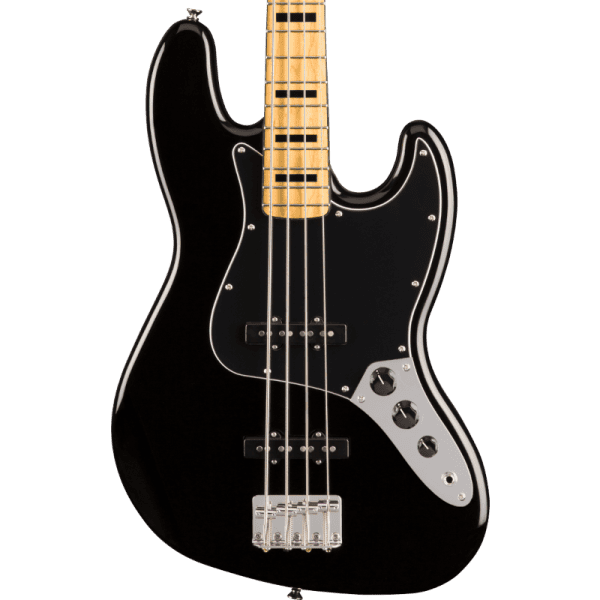 a black electric guitar