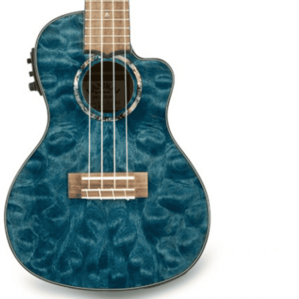 Lanikai Quilted Maple Concert Ukulele with Cutaway and Electronics