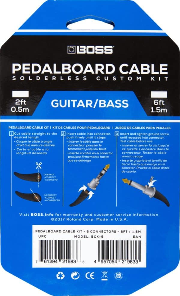 Boss Solderless Pedalboard Cable Kit