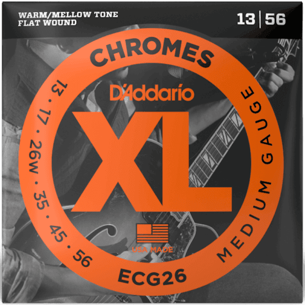 D'addario XL Chromes Flat Wound Electric Guitar Strings