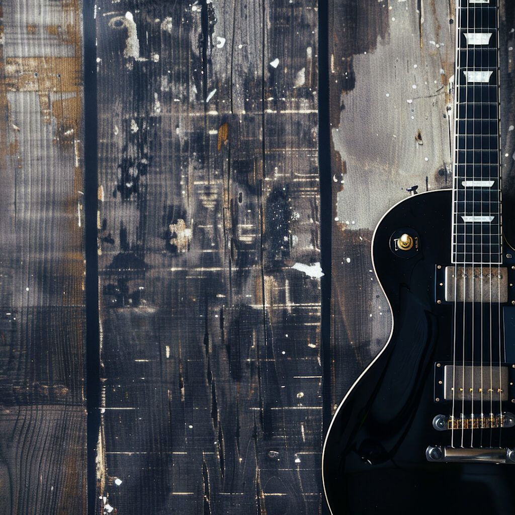 Black Guitar ready to be played in Omaha, NE
